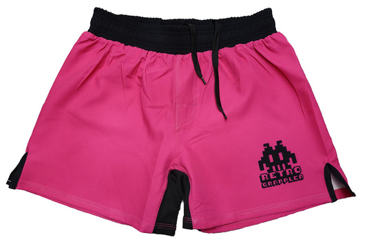 Rosa, leichte BJJ-Shorts im Retro-Stil