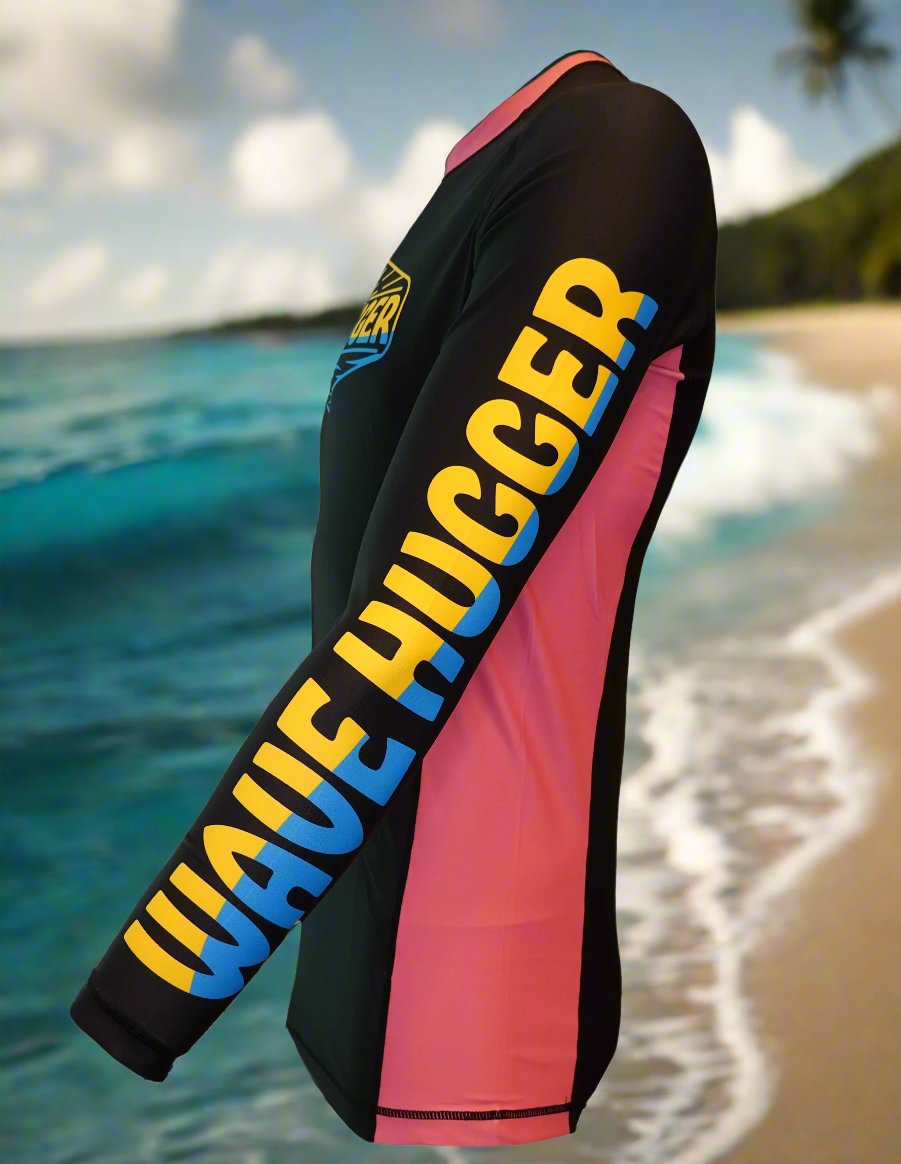 Wave Hugger Pink Panel Rash Guard