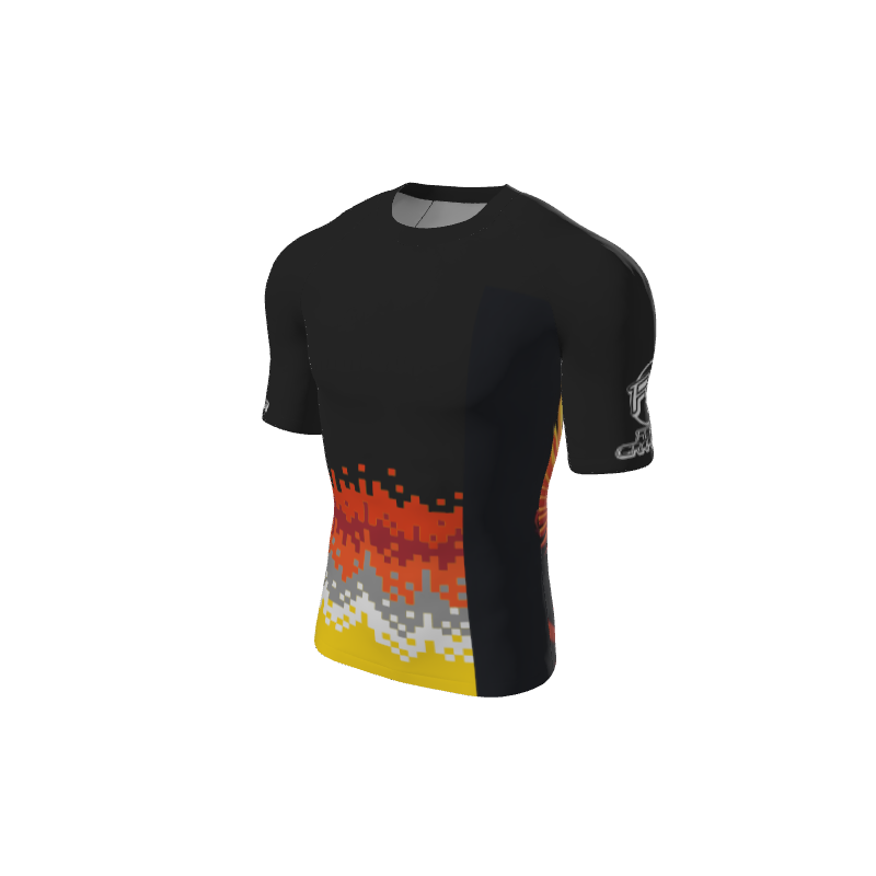 Retro Grappler Custom 8Bit Flames Short Sleeve Rash Guard. (x 2)